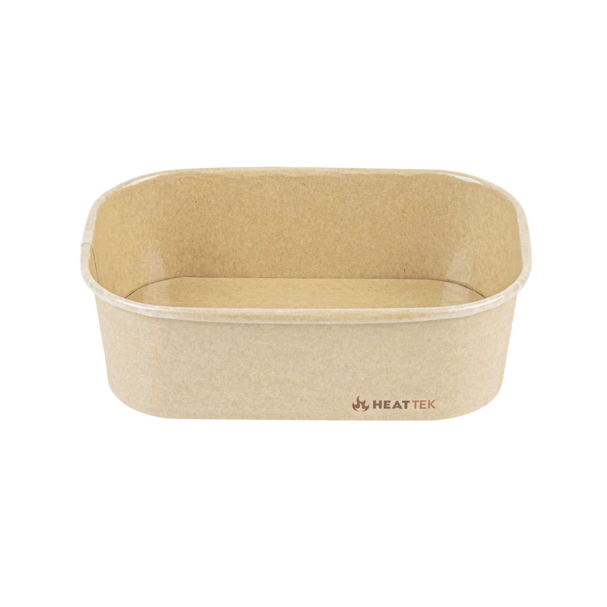 Heat Tek 20 oz Oval Kraft Paper Serving Container - Oven-Safe - 6 3/4" x 4 3/4" x 2" - 25 count box