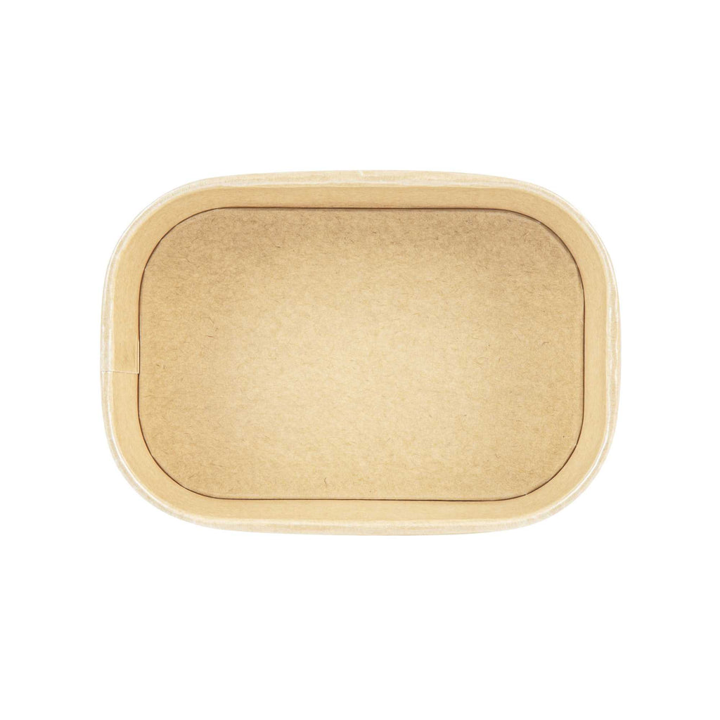 Heat Tek 20 oz Oval Kraft Paper Serving Container - Oven-Safe - 6 3/4" x 4 3/4" x 2" - 25 count box
