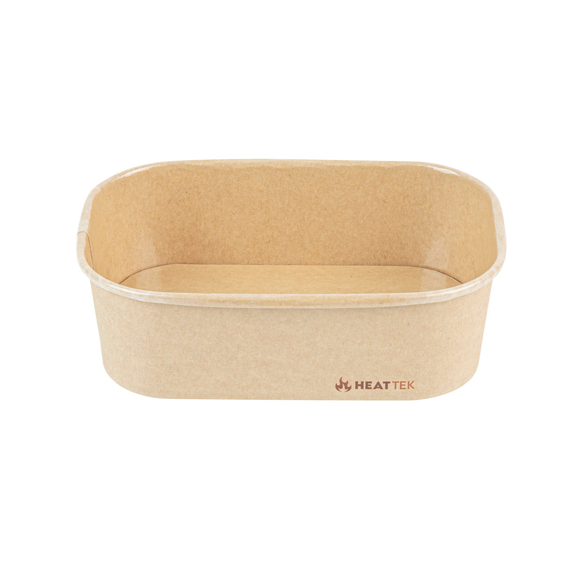Heat Tek 20 oz Oval Kraft Paper Serving Container - Oven-Safe - 6 3/4" x 4 3/4" x 2" -100 count box