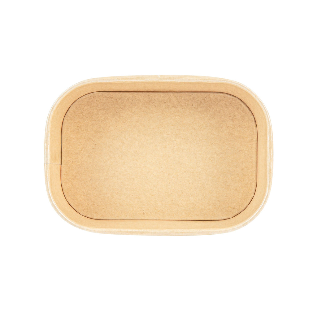 Heat Tek 20 oz Oval Kraft Paper Serving Container - Oven-Safe - 6 3/4" x 4 3/4" x 2" -100 count box