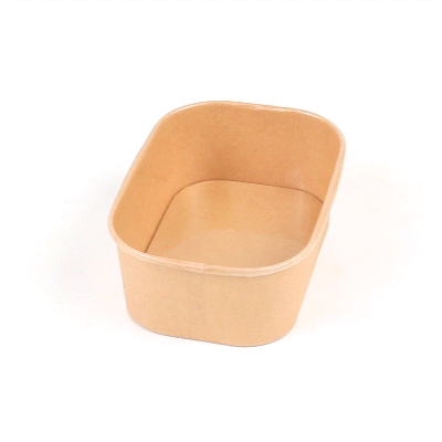 Heat Tek 25 oz Oval Kraft Paper Serving Container - Oven-Safe - 6 3/4" x 4 3/4" x 2 1/4" - 25 count box