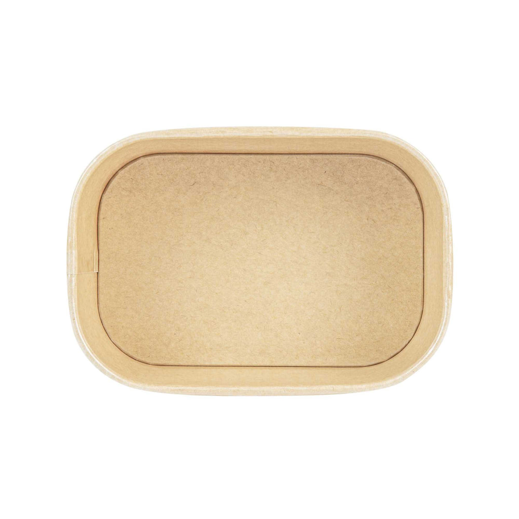 Heat Tek 25 oz Oval Kraft Paper Serving Container - Oven-Safe - 6 3/4" x 4 3/4" x 2 1/4" - 25 count box