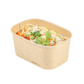 Heat Tek 34 oz Oval Kraft Paper Serving Container - Oven-Safe - 6 3/4" x 4 3/4" x 3" -100 count box
