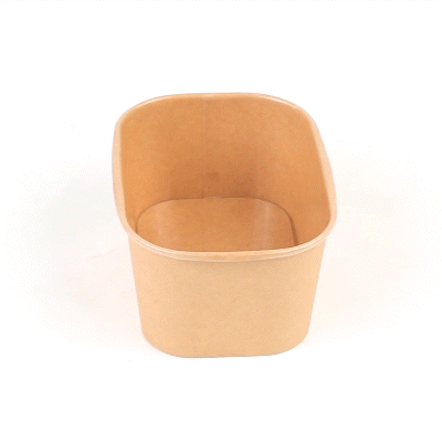 Heat Tek 34 oz Oval Kraft Paper Serving Container - Oven-Safe - 6 3/4" x 4 3/4" x 3" - 25 count box