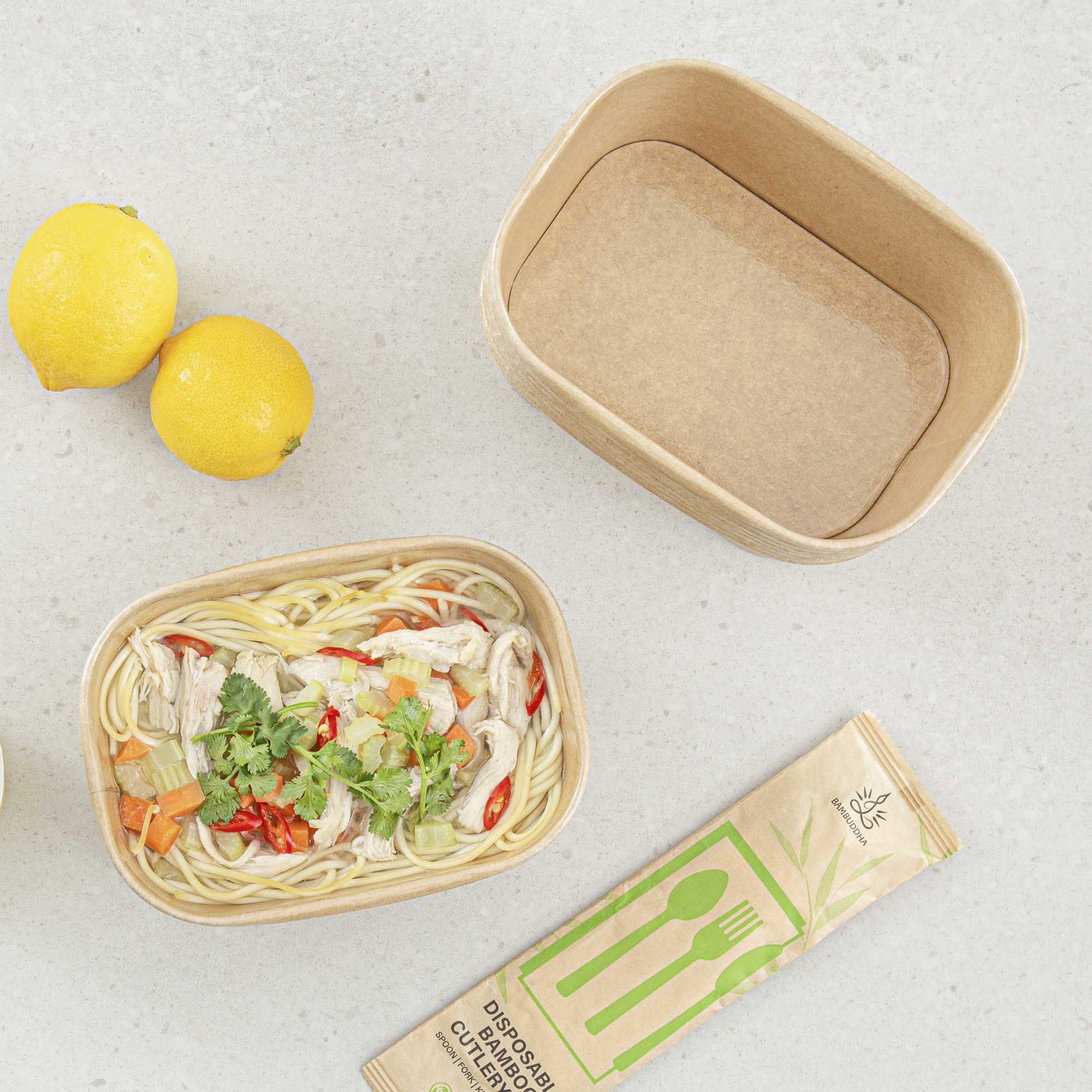 Heat Tek 34 oz Oval Kraft Paper Serving Container - Oven-Safe - 6 3/4" x 4 3/4" x 3" - 25 count box