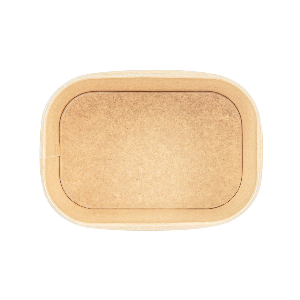 Heat Tek 34 oz Oval Kraft Paper Serving Container - Oven-Safe - 6 3/4" x 4 3/4" x 3" -100 count box