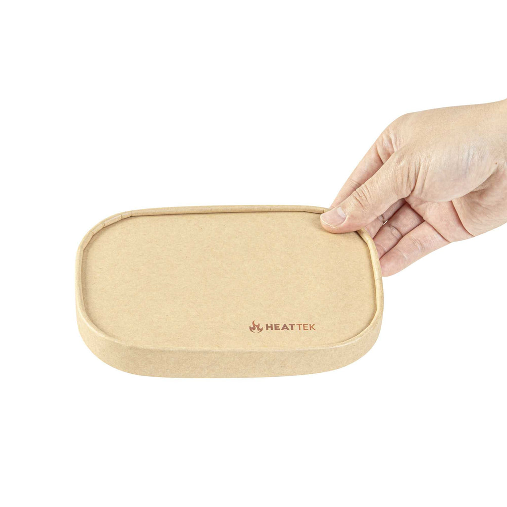 Heat Tek Oval Kraft Paper Lid - Fits 17, 20, 25 and 34 oz Serving Container - 25 count box