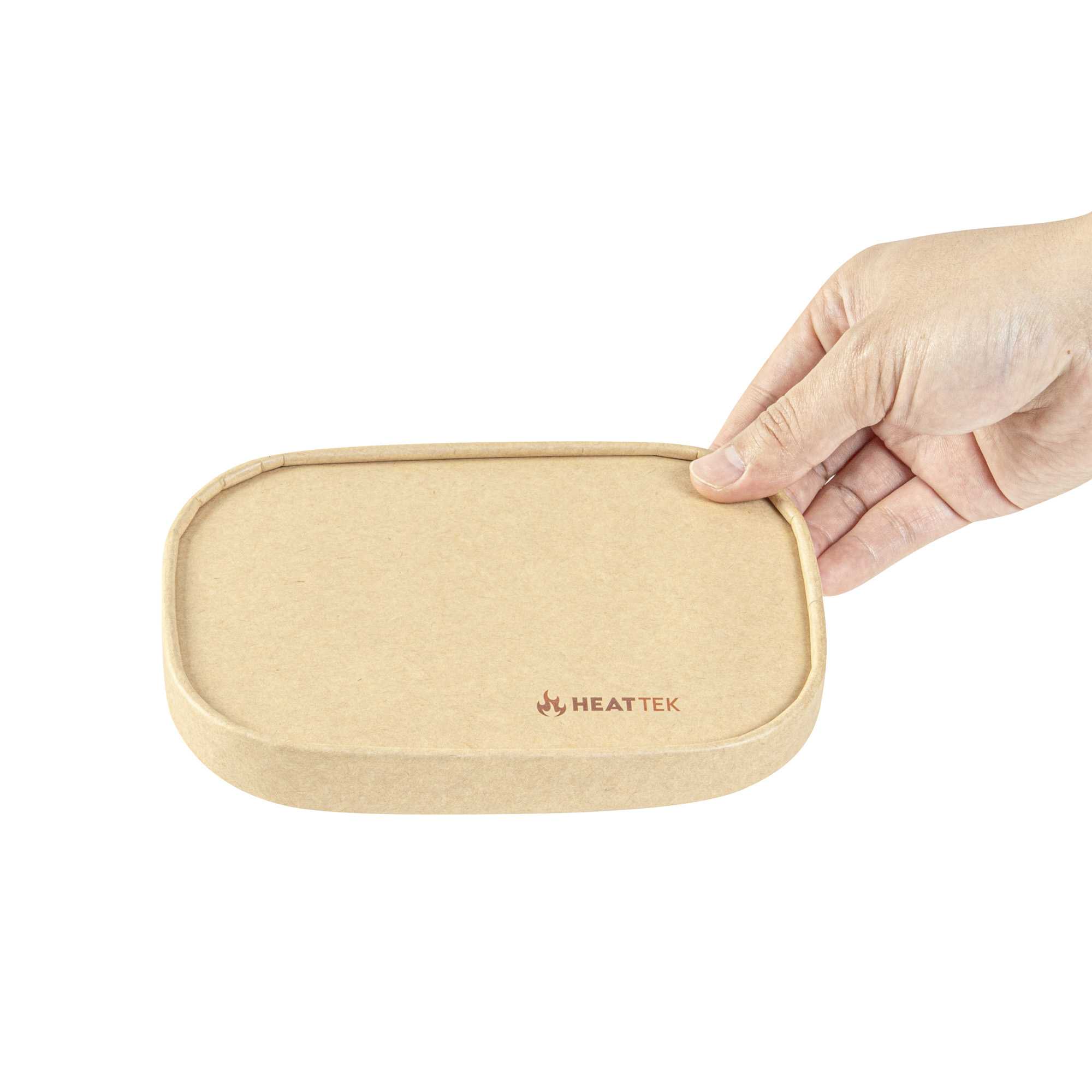 Heat Tek Oval Kraft Paper Lid - Fits 17, 20, 25 and 34 oz Serving Container - 25 count box