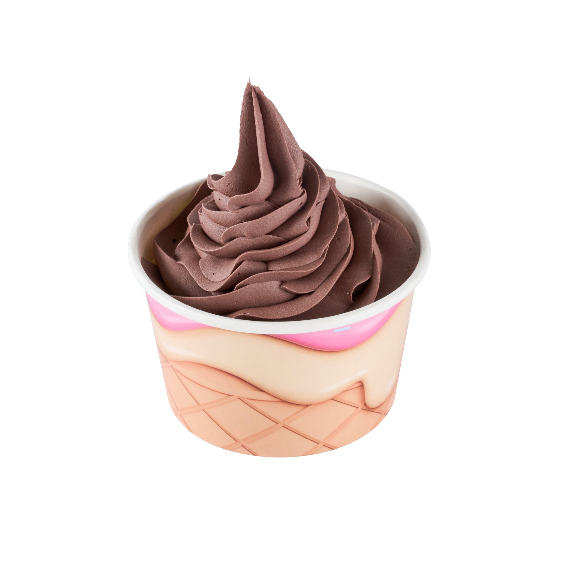 Coppetta 8 oz Round Vanilla Strawberry Swirl Paper To Go Cup - 3 3/4" x 3 3/4" x 2 1/4" - 200 count box