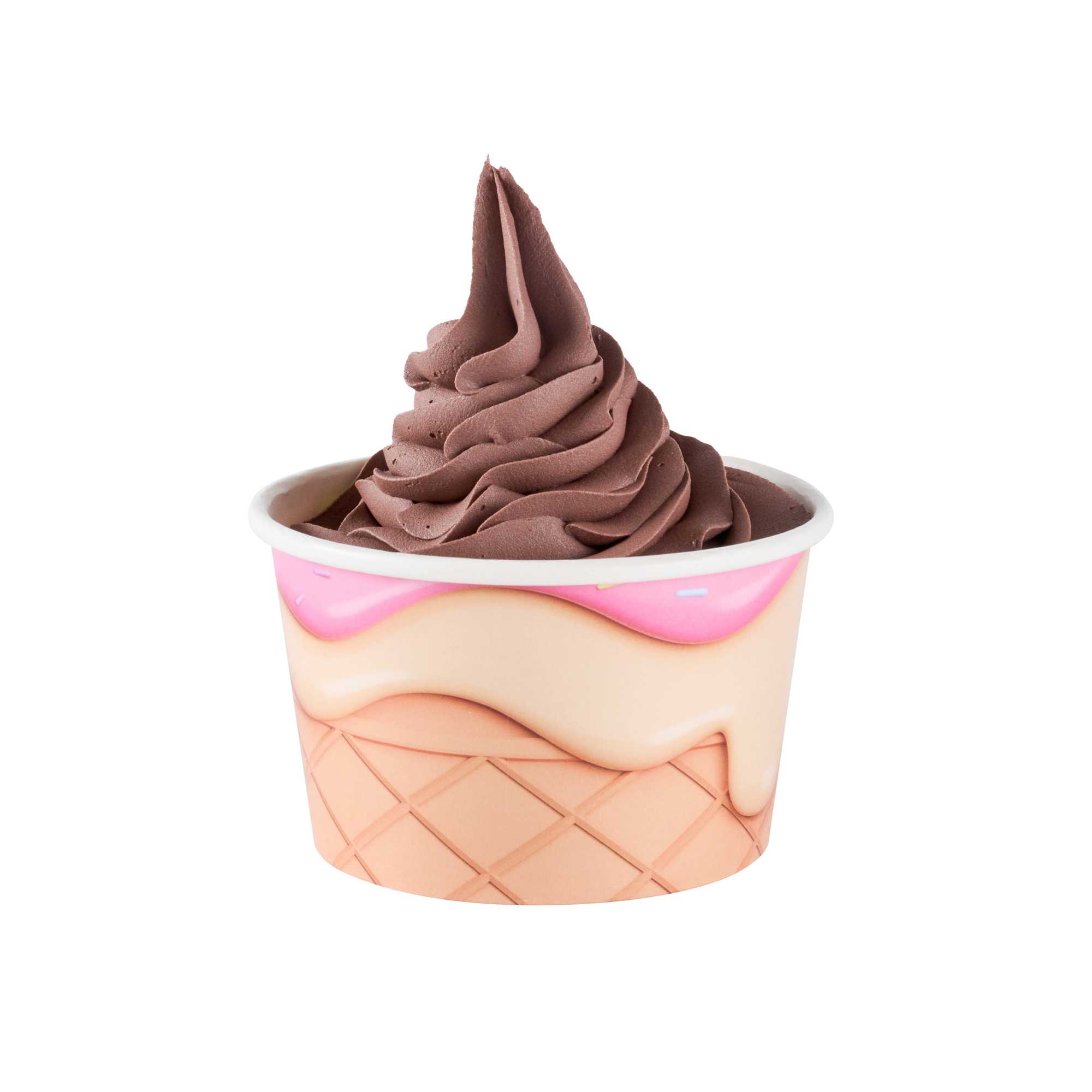 Coppetta 8 oz Round Vanilla Strawberry Swirl Paper To Go Cup - 3 3/4" x 3 3/4" x 2 1/4" - 50 count box