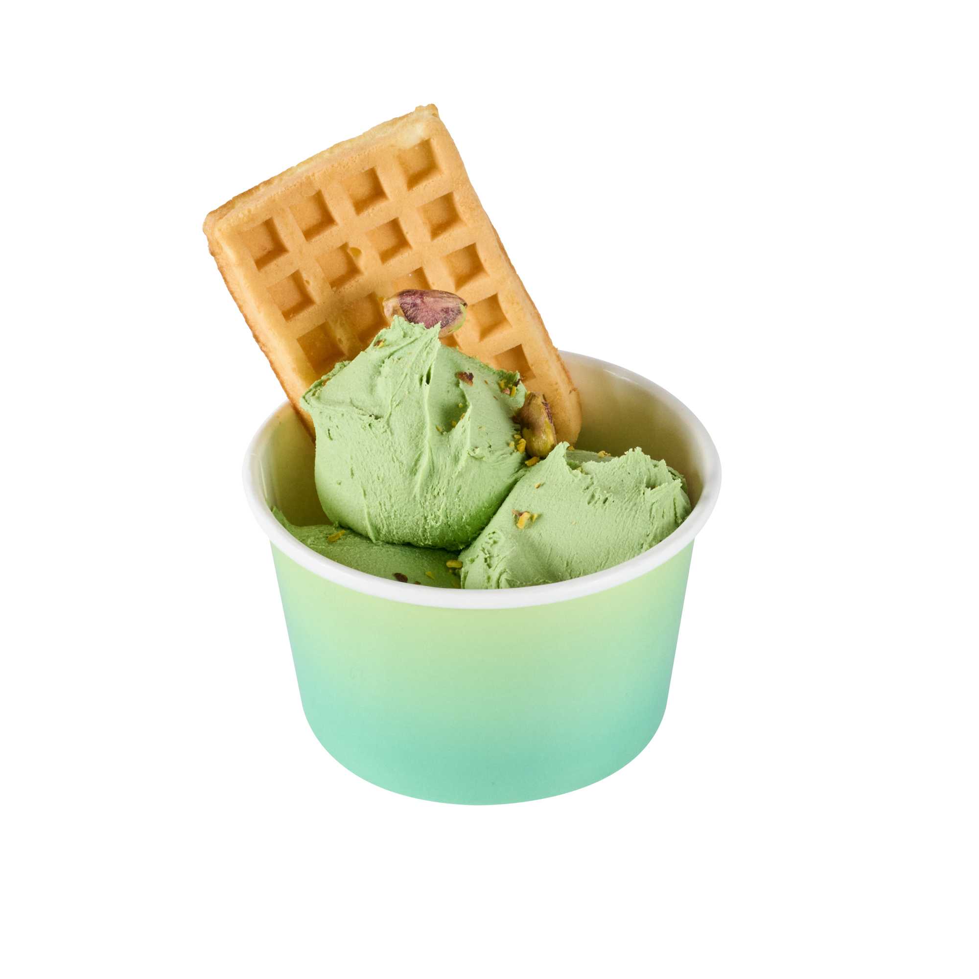Coppetta 8 oz Round Teal And Green Ombre Paper To Go Cup - 3 3/4" x 3 3/4" x 2 1/4" - 50 count box