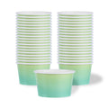 Coppetta 8 oz Round Teal And Green Ombre Paper To Go Cup - 3 3/4" x 3 3/4" x 2 1/4" - 50 count box