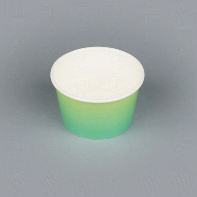 Coppetta 8 oz Round Teal And Green Ombre Paper To Go Cup - 3 3/4" x 3 3/4" x 2 1/4" - 50 count box