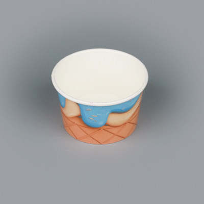 Coppetta 8 oz Round Frosty Delight Paper To Go Cup - 3 3/4" x 3 3/4" x 2 1/4" - 50 count box