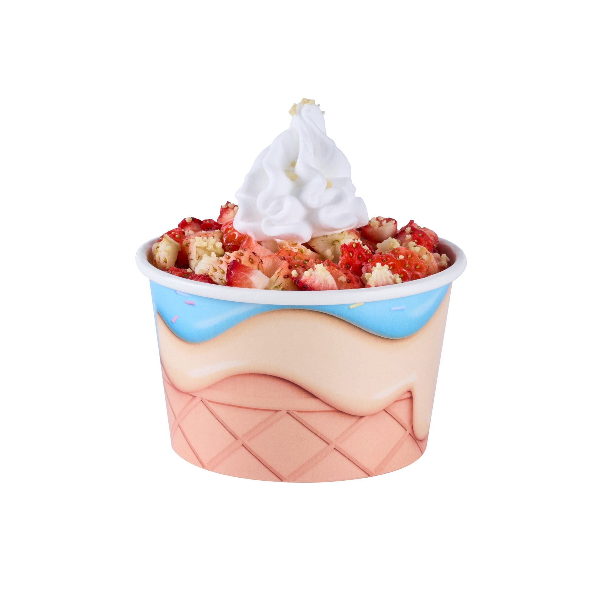 Coppetta 8 oz Round Frosty Delight Paper To Go Cup - 3 3/4" x 3 3/4" x 2 1/4" - 200 count box
