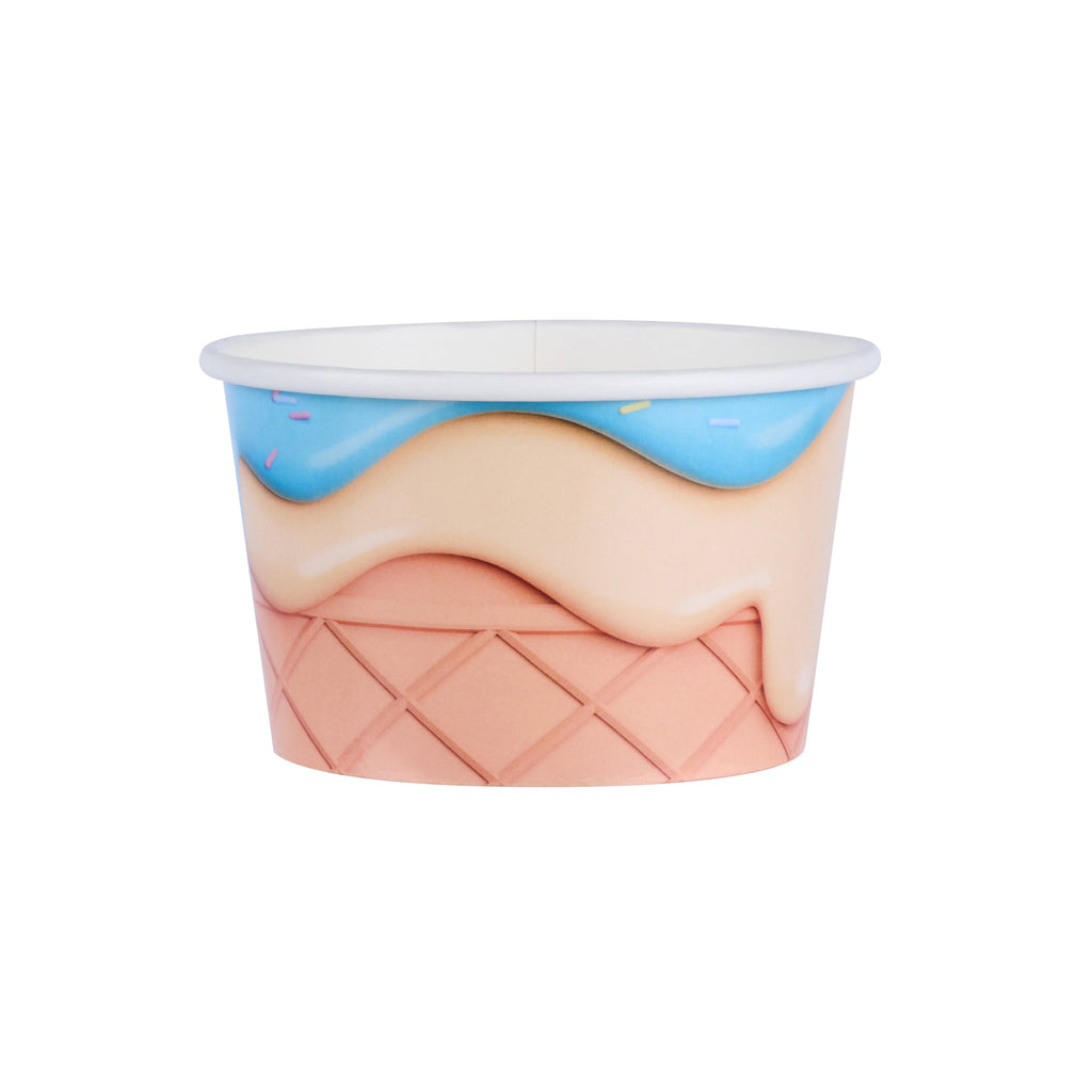 Coppetta 8 oz Round Frosty Delight Paper To Go Cup - 3 3/4" x 3 3/4" x 2 1/4" - 200 count box
