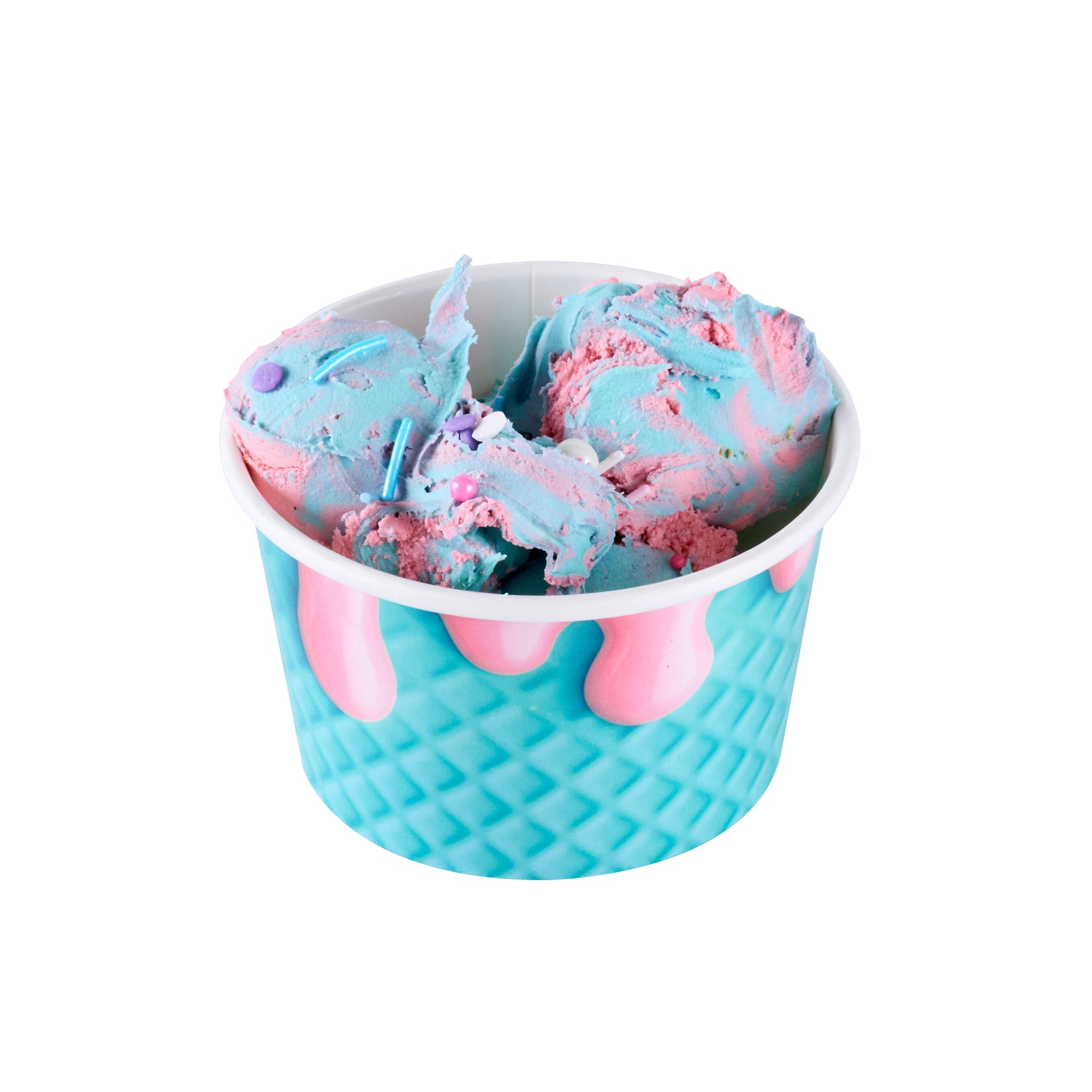 Coppetta 8 oz Round Bubblegum Splash Paper To Go Cup - 3 3/4" x 3 3/4" x 2 1/4" - 200 count box