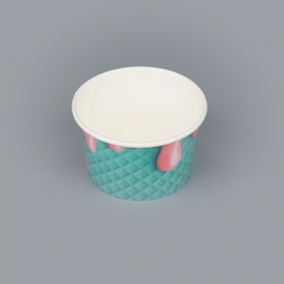 Coppetta 8 oz Round Bubblegum Splash Paper To Go Cup - 3 3/4" x 3 3/4" x 2 1/4" - 50 count box