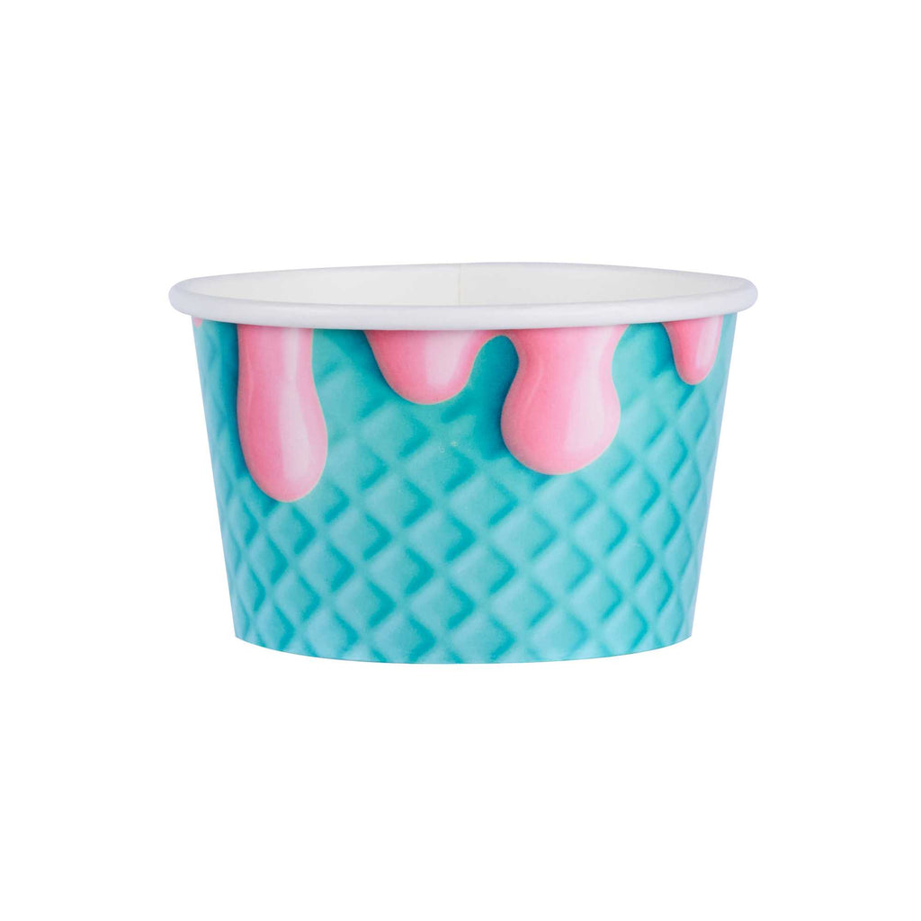 Coppetta 8 oz Round Bubblegum Splash Paper To Go Cup - 3 3/4" x 3 3/4" x 2 1/4" - 50 count box