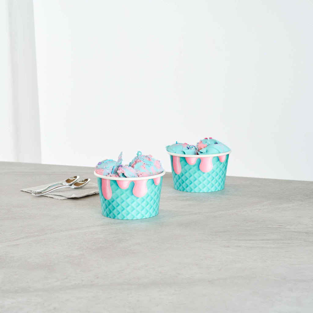 Coppetta 8 oz Round Bubblegum Splash Paper To Go Cup - 3 3/4" x 3 3/4" x 2 1/4" - 50 count box