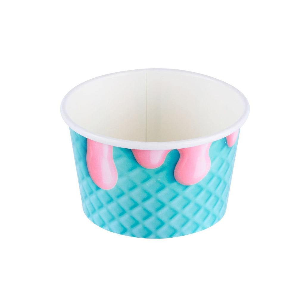 Coppetta 8 oz Round Bubblegum Splash Paper To Go Cup - 3 3/4" x 3 3/4" x 2 1/4" - 200 count box
