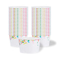 Coppetta 8 oz Round White Paper To Go Cup - with Classic Sprinkles - 3 3/4" x 3 3/4" x 2 1/4" - 200 count box