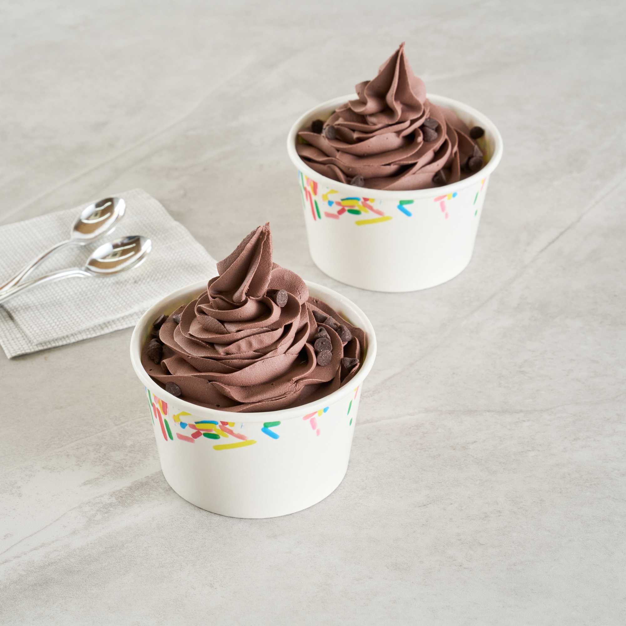 Coppetta 8 oz Round White Paper To Go Cup - with Classic Sprinkles - 3 3/4" x 3 3/4" x 2 1/4" - 50 count box