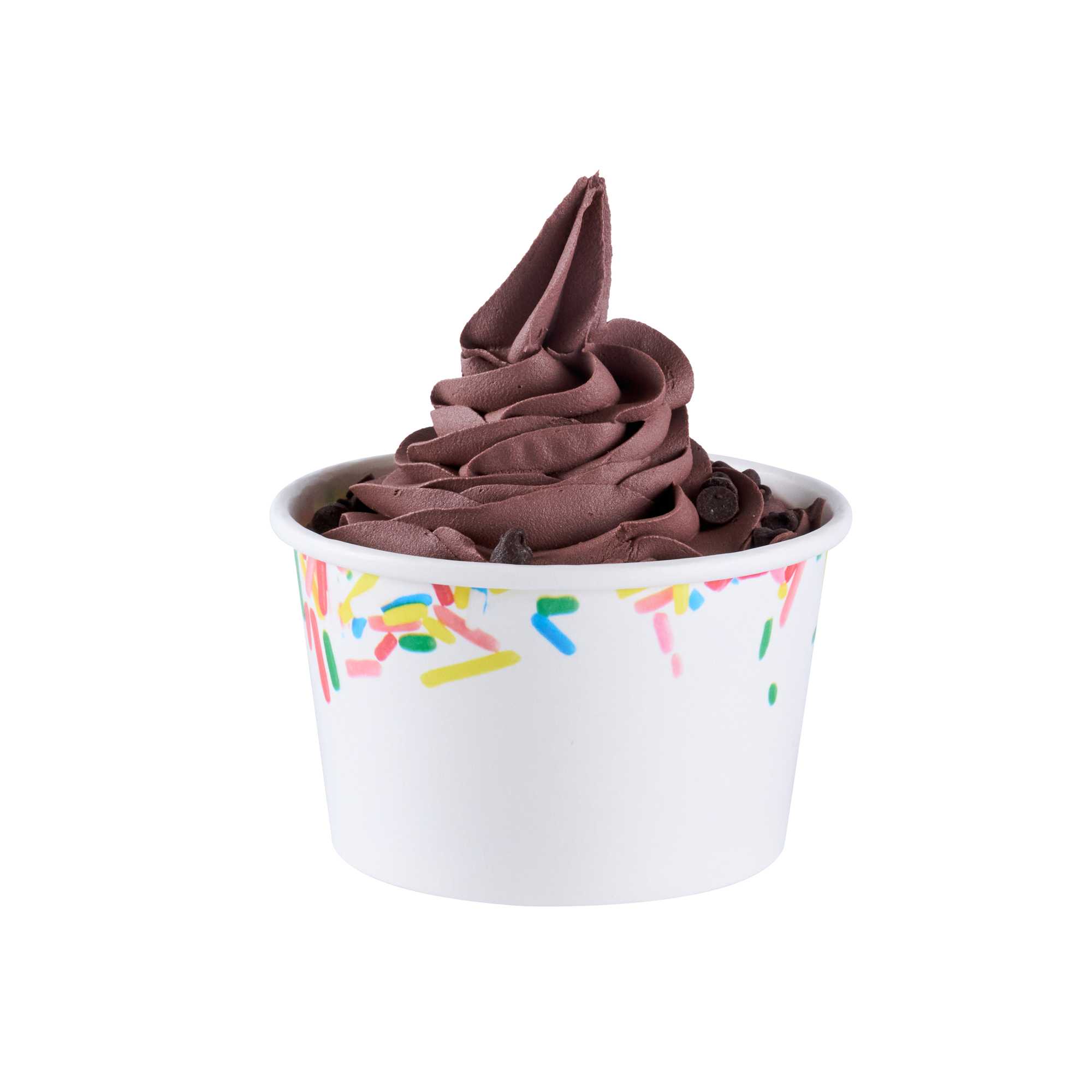 Coppetta 8 oz Round White Paper To Go Cup - with Classic Sprinkles - 3 3/4" x 3 3/4" x 2 1/4" - 50 count box