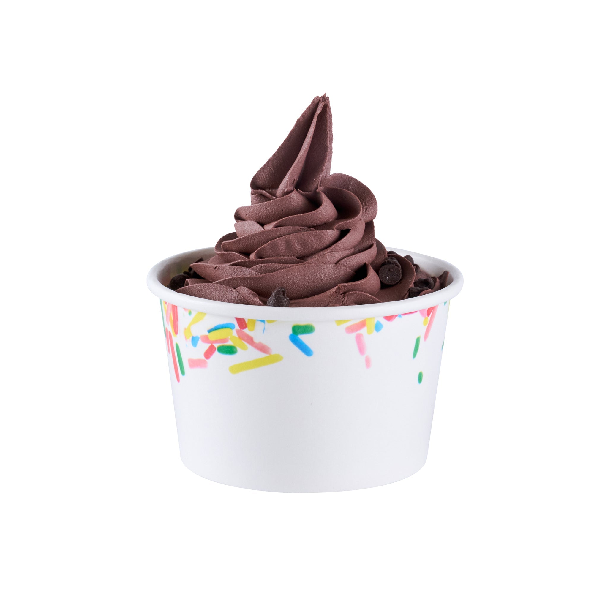 Coppetta 8 oz Round White Paper To Go Cup - with Classic Sprinkles - 3 3/4" x 3 3/4" x 2 1/4" - 200 count box