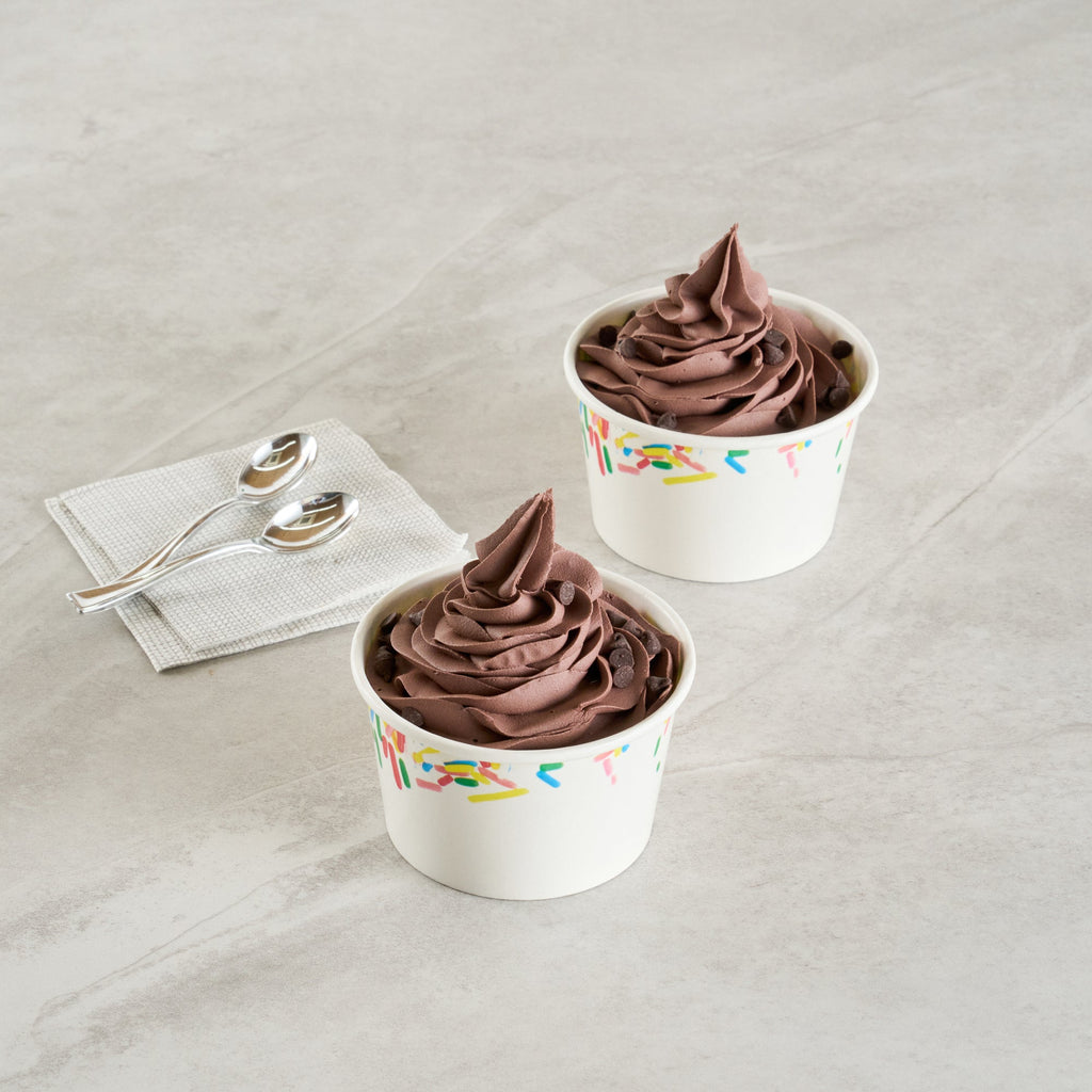 Coppetta 8 oz Round White Paper To Go Cup - with Classic Sprinkles - 3 3/4" x 3 3/4" x 2 1/4" - 200 count box