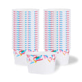 Coppetta 8 oz Round White Paper To Go Cup - with Festive Sprinkles - 3 3/4" x 3 3/4" x 2 1/4" - 200 count box