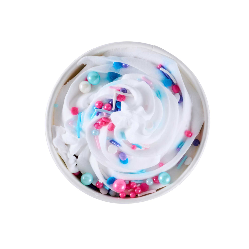 Coppetta 8 oz Round White Paper To Go Cup - with Festive Sprinkles - 3 3/4" x 3 3/4" x 2 1/4" - 50 count box