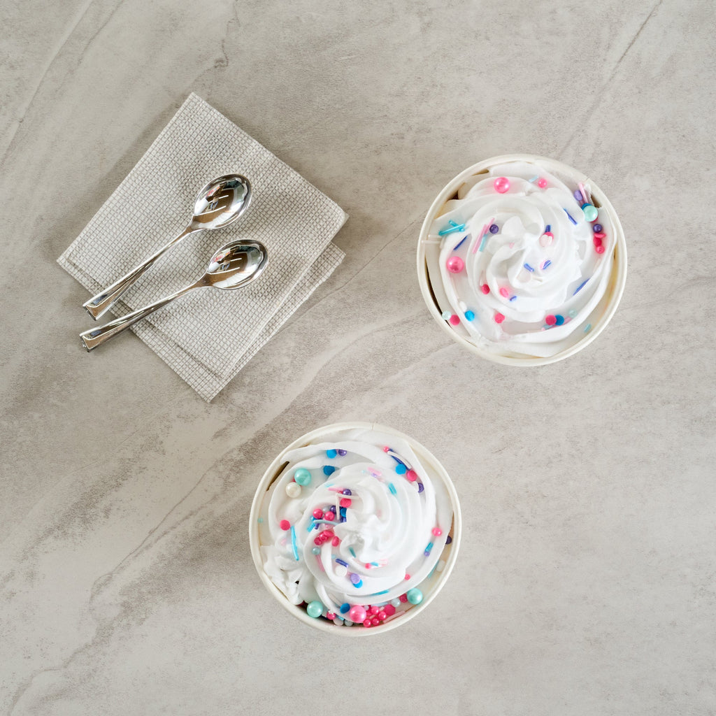 Coppetta 8 oz Round White Paper To Go Cup - with Festive Sprinkles - 3 3/4" x 3 3/4" x 2 1/4" - 200 count box