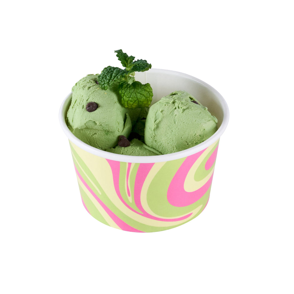 Coppetta 8 oz Round Pastel Groove Paper To Go Cup - 3 3/4" x 3 3/4" x 2 1/4" - 200 count box