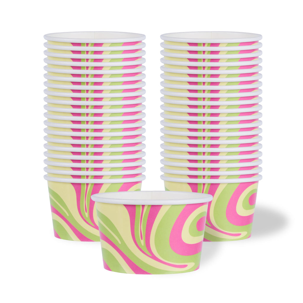 Coppetta 8 oz Round Pastel Groove Paper To Go Cup - 3 3/4" x 3 3/4" x 2 1/4" - 200 count box