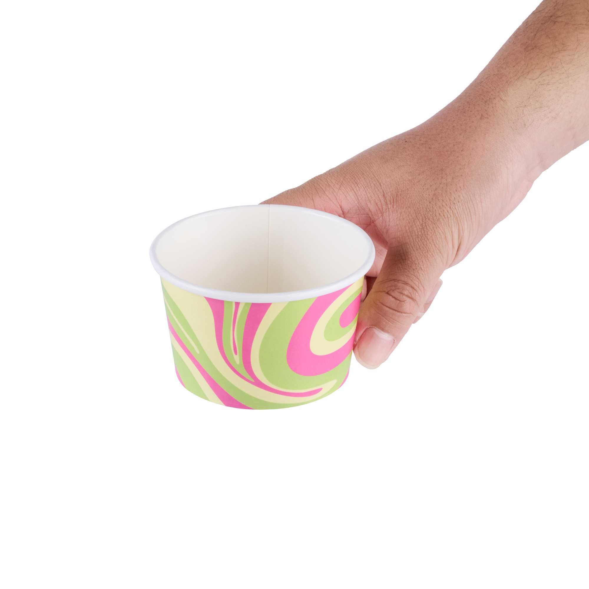 Coppetta 8 oz Round Pastel Groove Paper To Go Cup - 3 3/4" x 3 3/4" x 2 1/4" - 50 count box