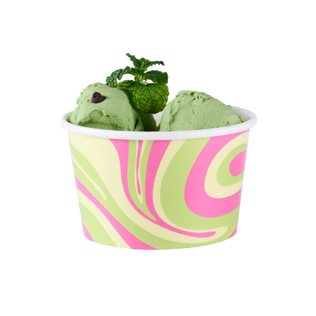 Coppetta 8 oz Round Pastel Groove Paper To Go Cup - 3 3/4" x 3 3/4" x 2 1/4" - 50 count box