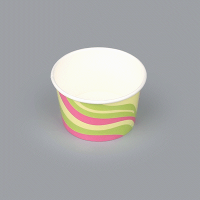 Coppetta 8 oz Round Pastel Groove Paper To Go Cup - 3 3/4" x 3 3/4" x 2 1/4" - 50 count box