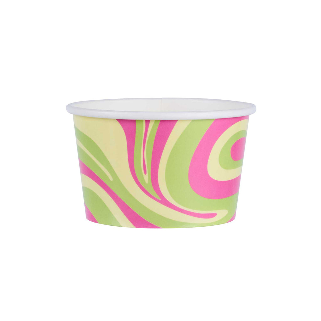 Coppetta 8 oz Round Pastel Groove Paper To Go Cup - 3 3/4" x 3 3/4" x 2 1/4" - 50 count box