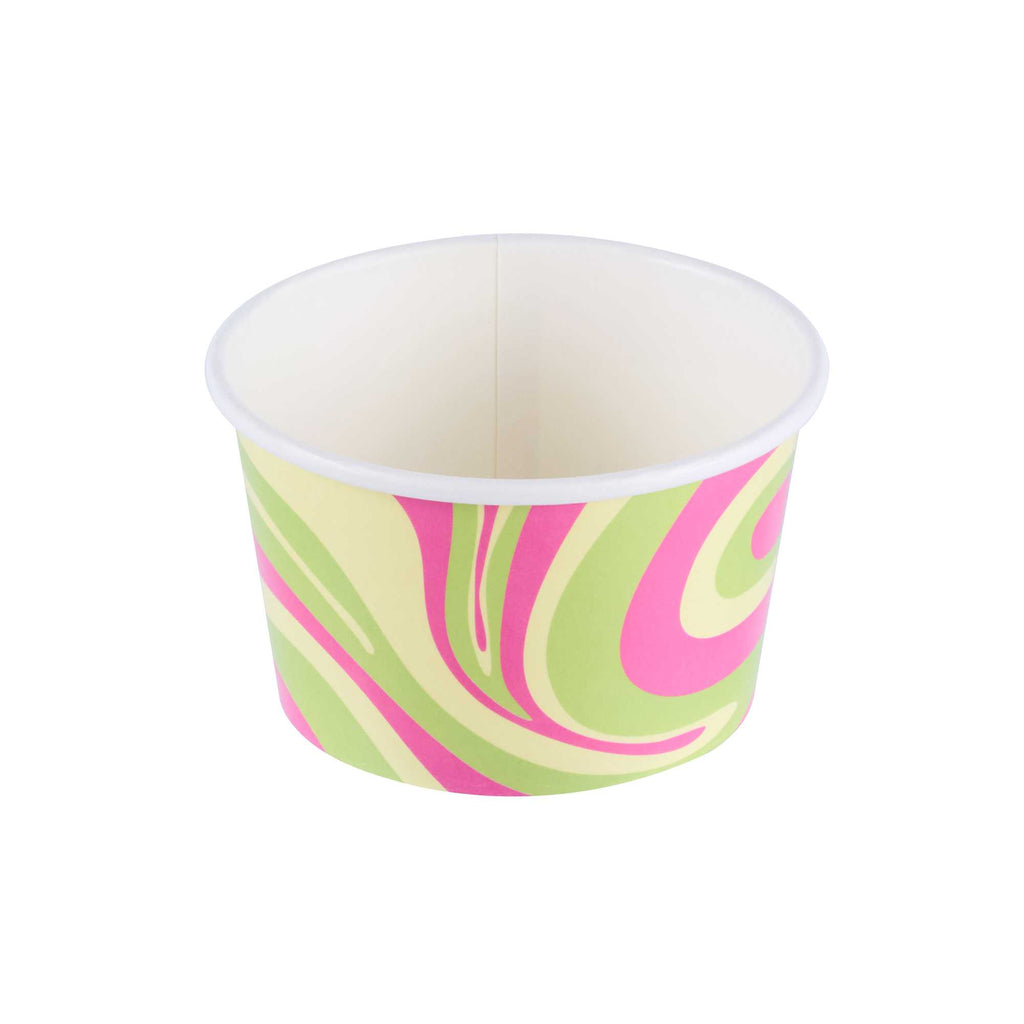 Coppetta 8 oz Round Pastel Groove Paper To Go Cup - 3 3/4" x 3 3/4" x 2 1/4" - 50 count box