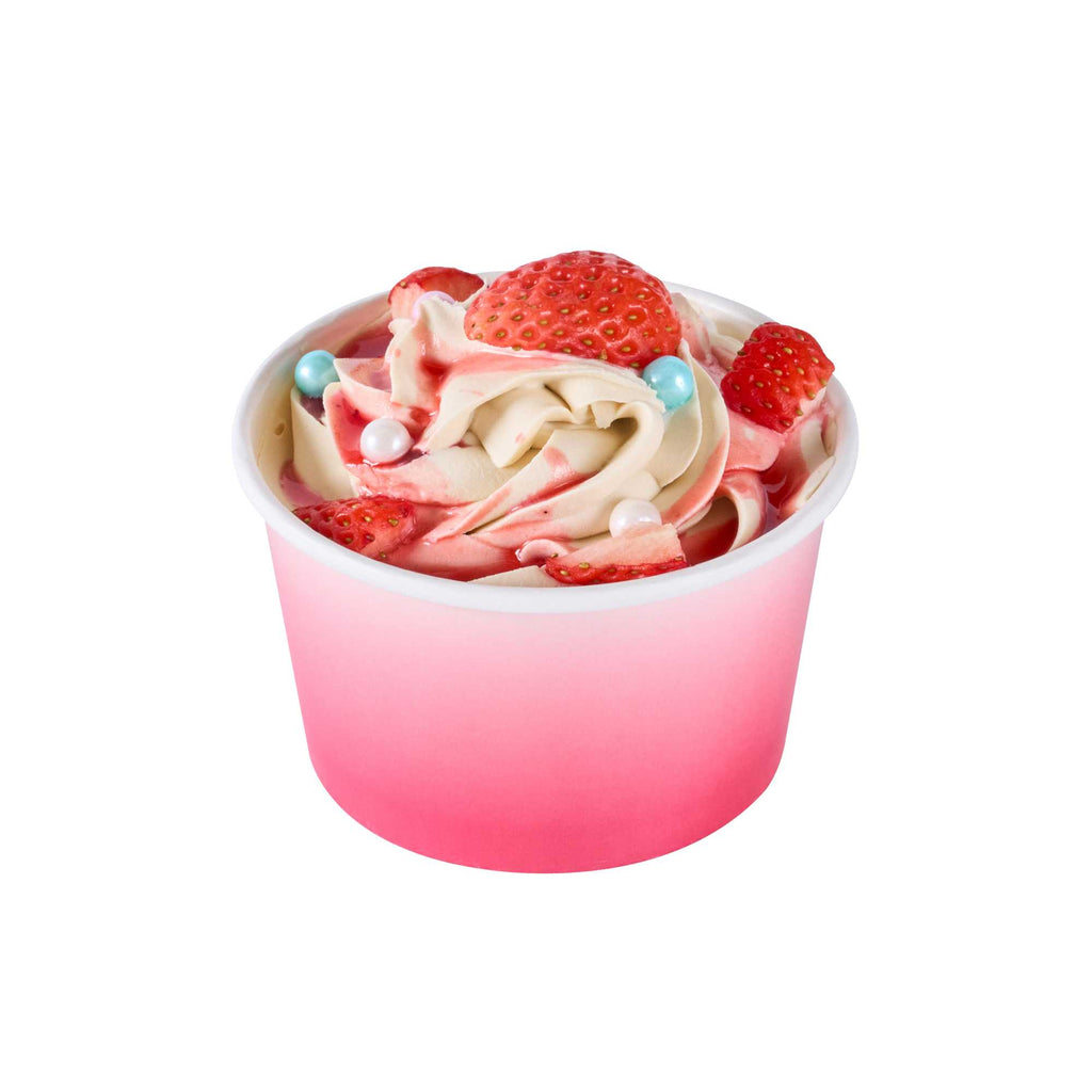 Coppetta 8 oz Round Pink And White Ombre Paper To Go Cup - 3 3/4" x 3 3/4" x 2 1/4" - 50 count box