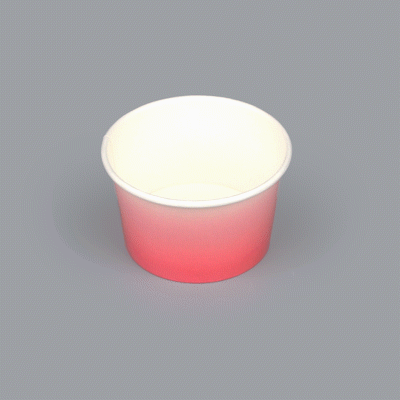 Coppetta 8 oz Round Pink And White Ombre Paper To Go Cup - 3 3/4" x 3 3/4" x 2 1/4" - 200 count box