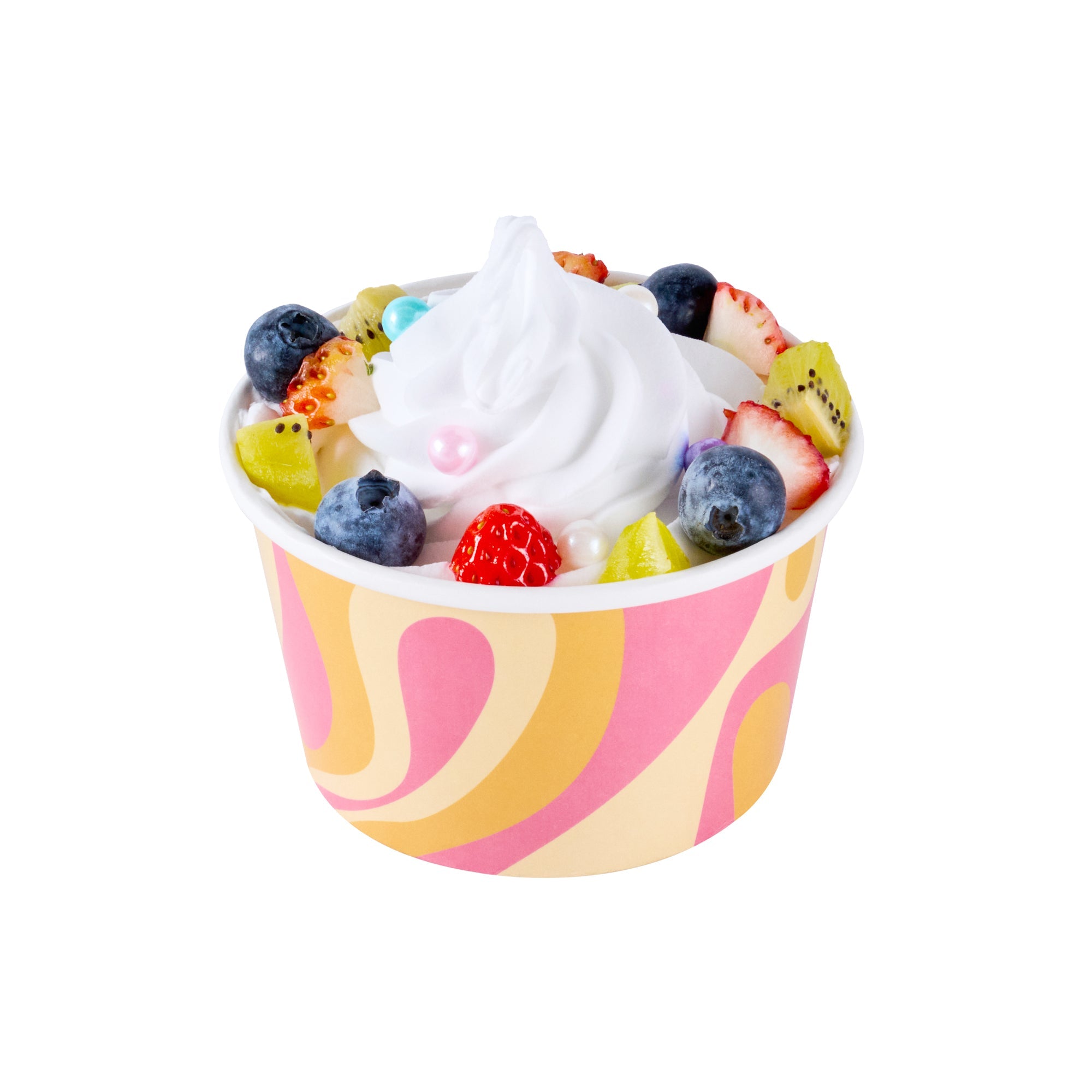 Coppetta 8 oz Round Tropical Twist Paper To Go Cup - 3 3/4" x 3 3/4" x 2 1/4" - 200 count box