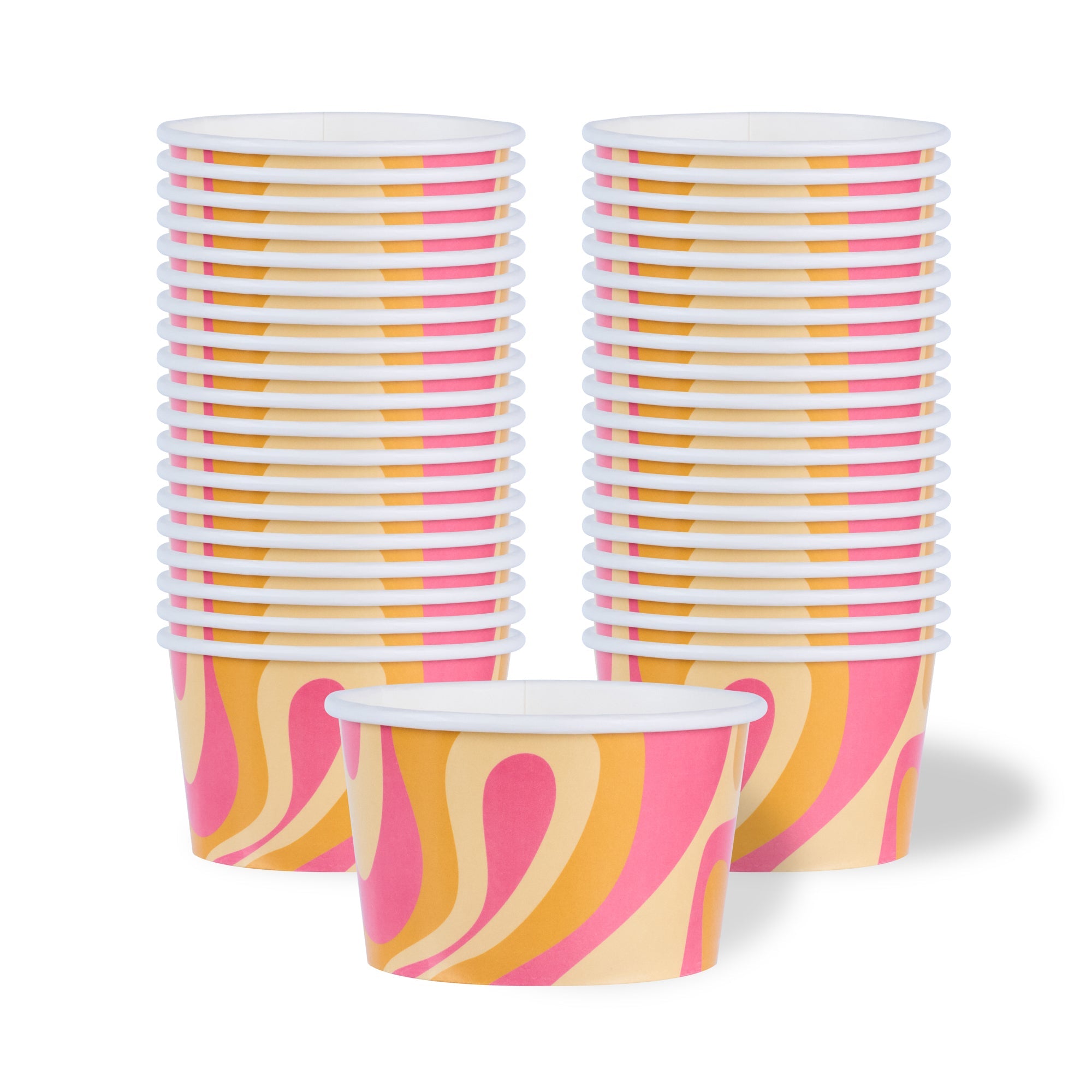 Coppetta 8 oz Round Tropical Twist Paper To Go Cup - 3 3/4" x 3 3/4" x 2 1/4" - 200 count box