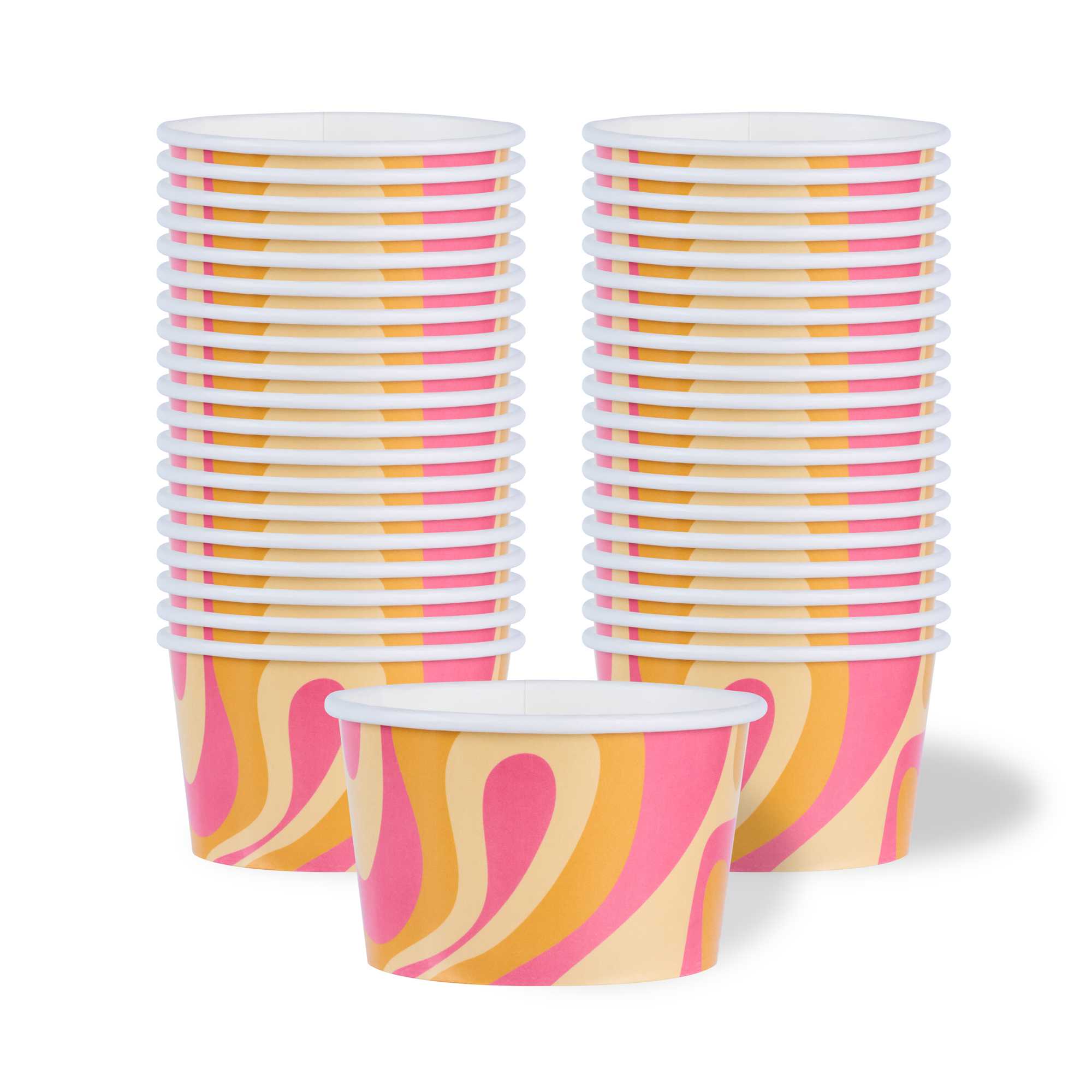 Coppetta 8 oz Round Tropical Twist Paper To Go Cup - 3 3/4" x 3 3/4" x 2 1/4" - 50 count box