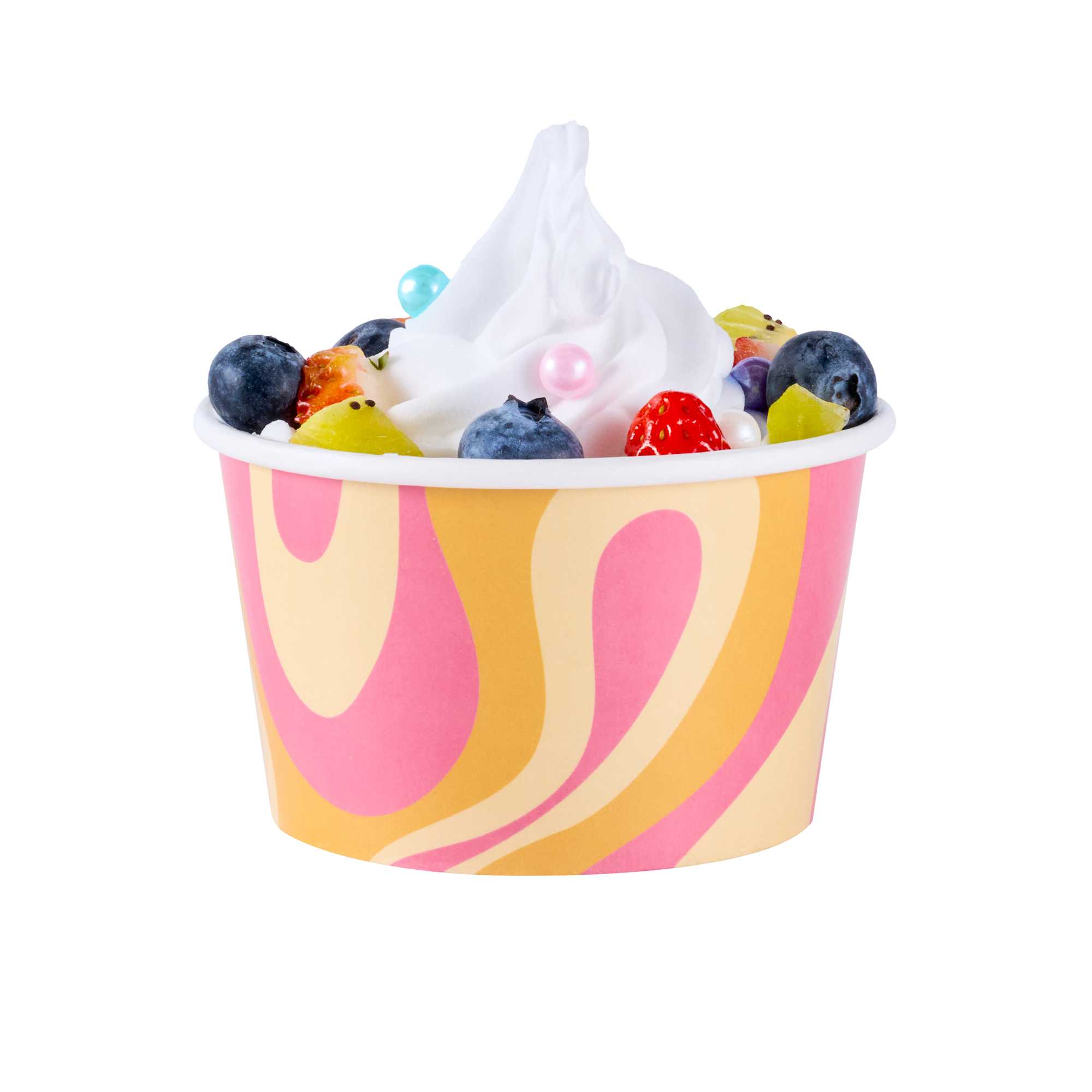 Coppetta 8 oz Round Tropical Twist Paper To Go Cup - 3 3/4" x 3 3/4" x 2 1/4" - 50 count box