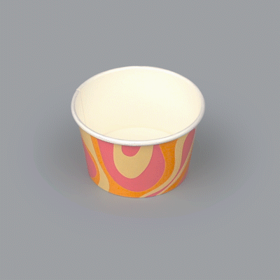 Coppetta 8 oz Round Tropical Twist Paper To Go Cup - 3 3/4" x 3 3/4" x 2 1/4" - 50 count box