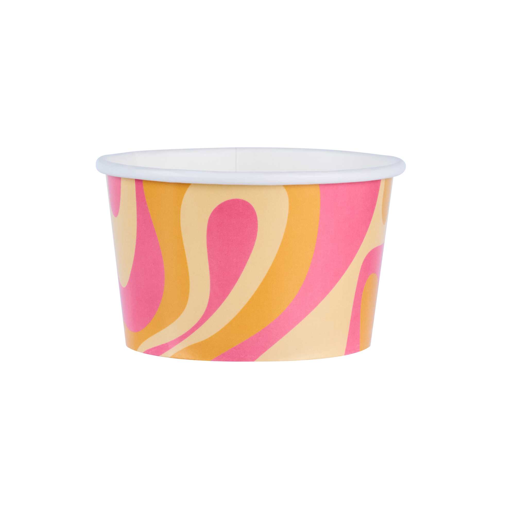 Coppetta 8 oz Round Tropical Twist Paper To Go Cup - 3 3/4" x 3 3/4" x 2 1/4" - 50 count box