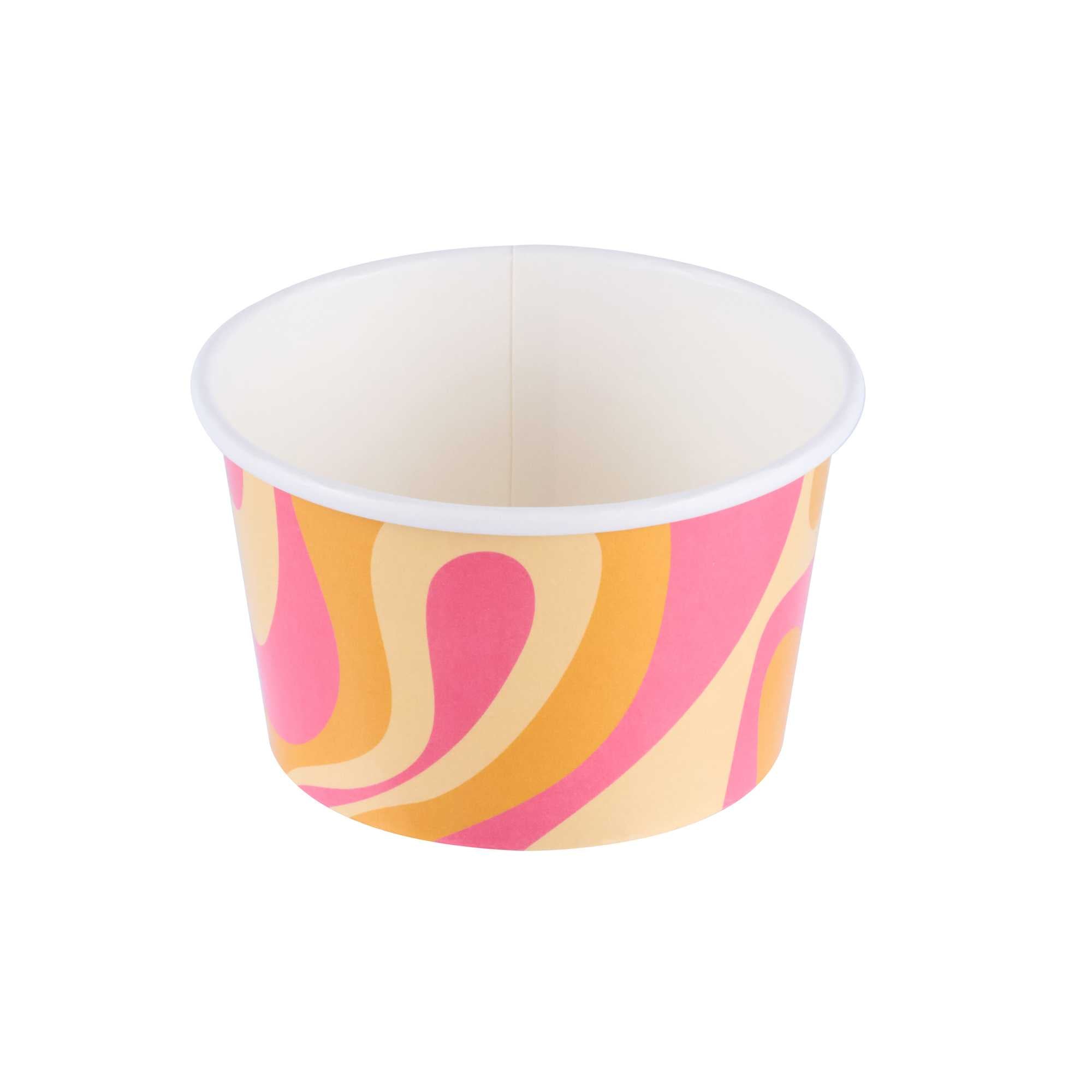 Coppetta 8 oz Round Tropical Twist Paper To Go Cup - 3 3/4" x 3 3/4" x 2 1/4" - 50 count box