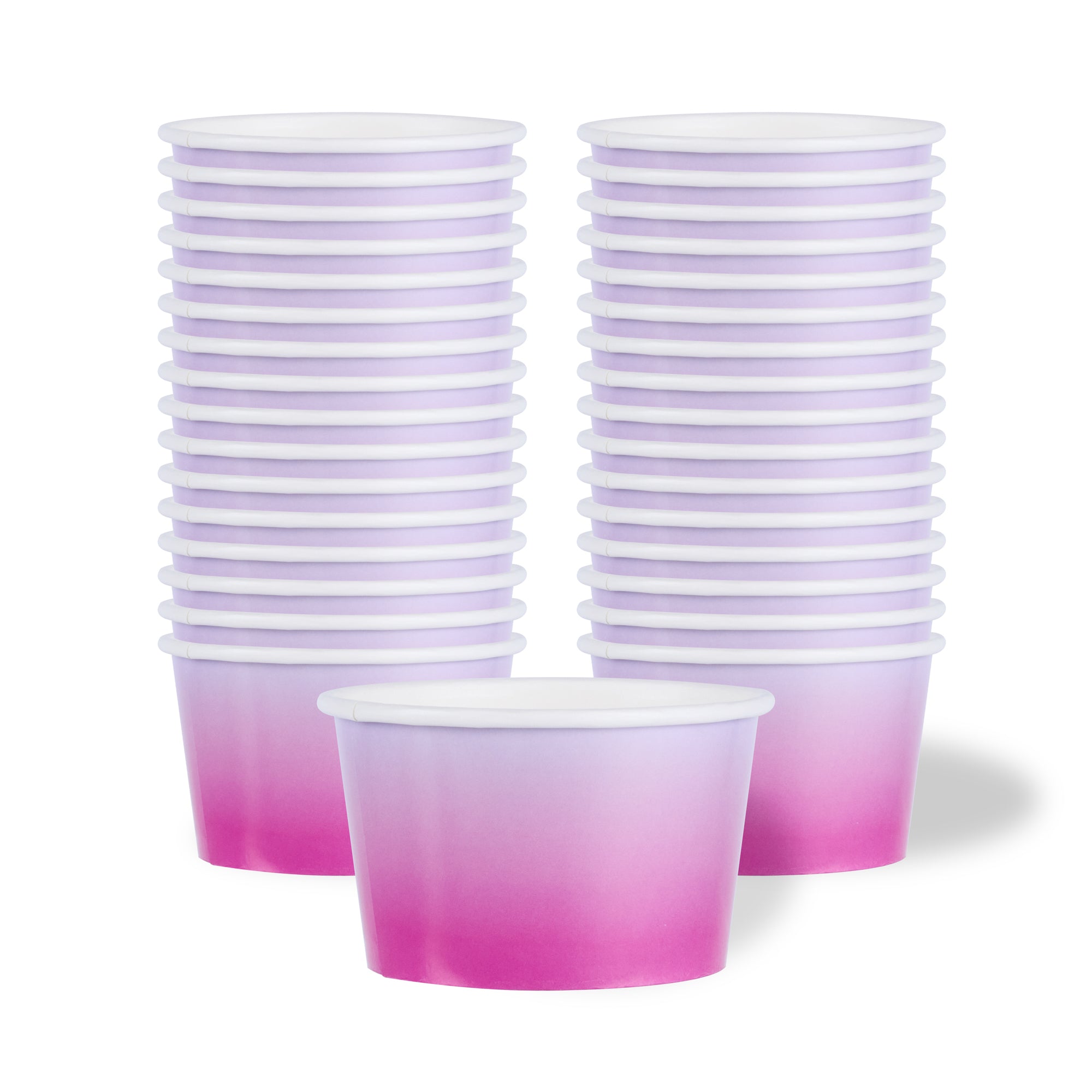 Coppetta 8 oz Round Purple And Blue Ombre Paper To Go Cup - 3 3/4" x 3 3/4" x 2 1/4" - 200 count box